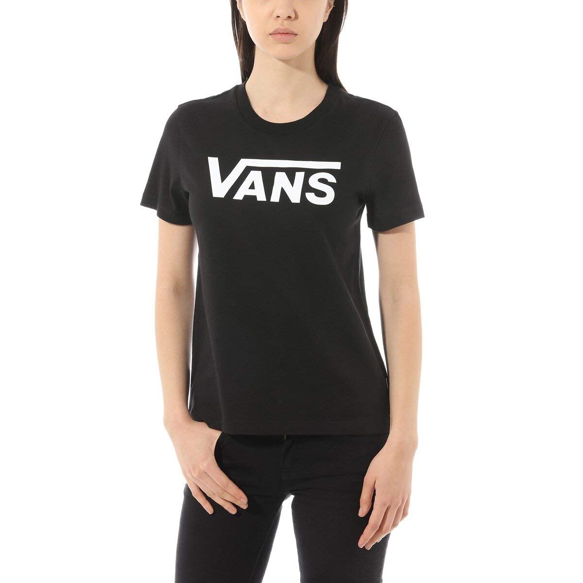 Vans Women's Flying V Crew Tee T-Shirt, Black (Black Blk), 10 (Size:M)