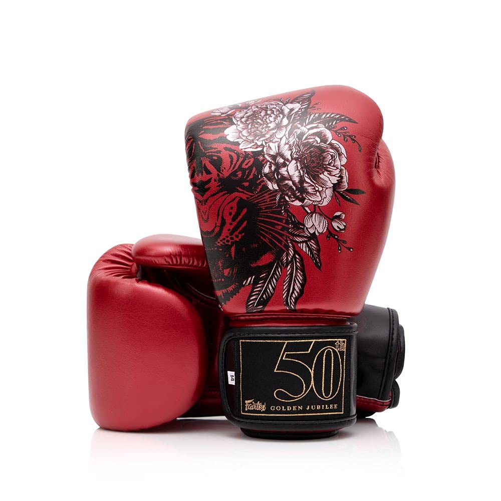 Fairtex Golden Jubilee Premium Muay Thai Boxing Gloves | Limited Edition Syntek Leather | Stylish Design for Training & Competition | Heavy-Duty & Imported boxing glove | MMA, Kickboxing (12oz)