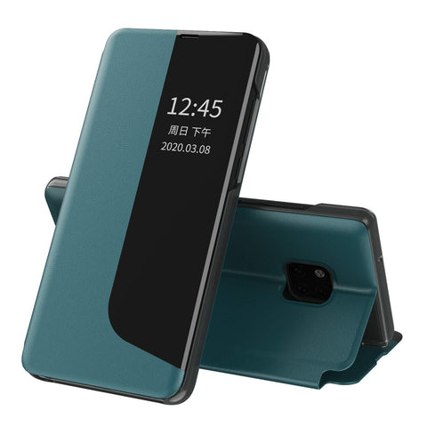 Eabhulie Case for Huawei Mate 20 Pro, Smart View Window Flip Stand Cover PU Leather Protective Case for Huawei Mate 20 Pro Green