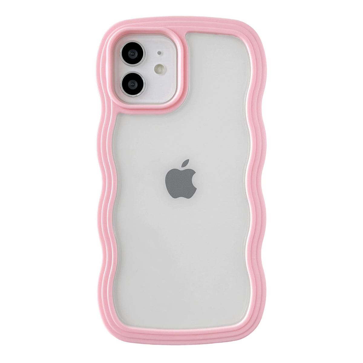 Caseative for iPhone 12 Case, Cute Curly Wave Frame Shape Shockproof Soft Compatible with iPhone Case (Pink,iPhone 12)