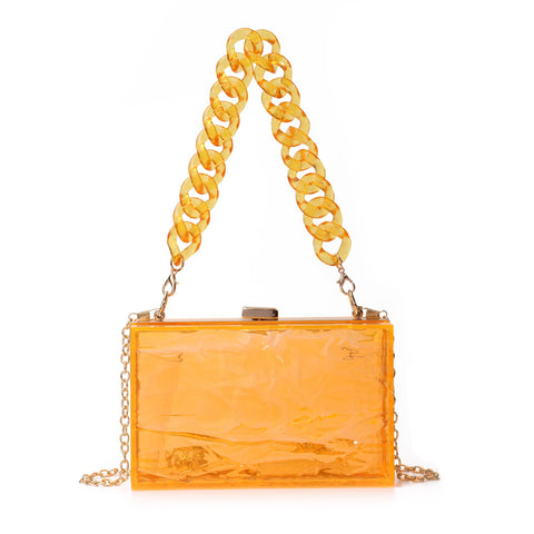 EVEOUT Women Acrylic Transparent Evening Clutch Bag Clear Box Jelly Handbag Shoulder Bags for Party