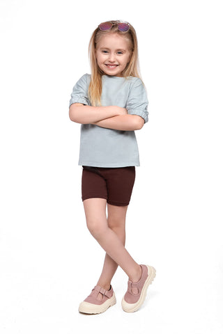 SOFTSAIL Girls Leggings Cycling Shorts Short Cotton Sport Dancing Gymnastic Breathable Comfy Stretchable Brown 6-7 Years