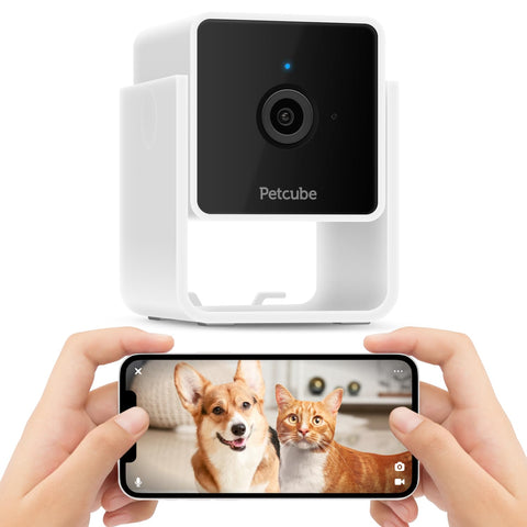 Petcube Cam Indoor Wi-Fi Pet and Security Camera with Phone App, Pet Monitor with 2-Way Audio and Video, Night Vision, 1080p HD Video and Smart Alerts