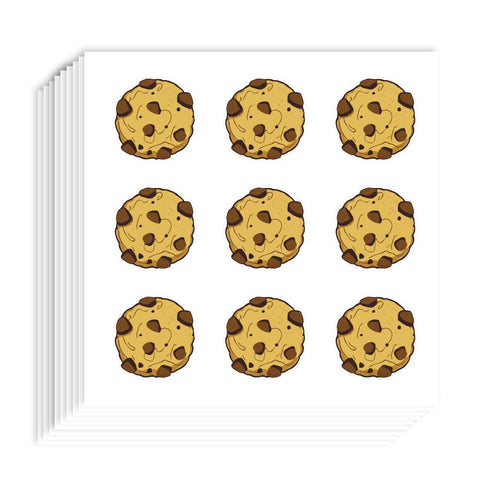 AHANDMAKER 180 Pcs Self-Adhesive Cookie Stickers, 0.98 Inch Cookie Scrapbook Paper, Chocolate Chip Cookie Stickers for Planner Calendar Scrapbook Crafting Party Decor Gift Bag Seal for Party