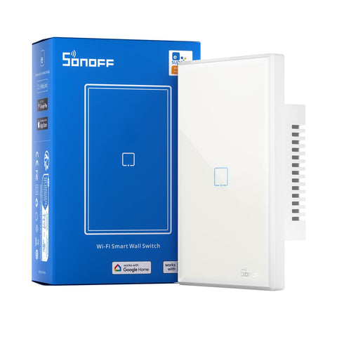 SONOFF Smart Light Switch?2.4GHz WiFi Touch Smart Wall Switch for Lights, Light Switch Smart Life Works with Alexa and Google Home, Interruptor Inteligente Neutral Wire Required, 1 Gang 1 Way TX T0