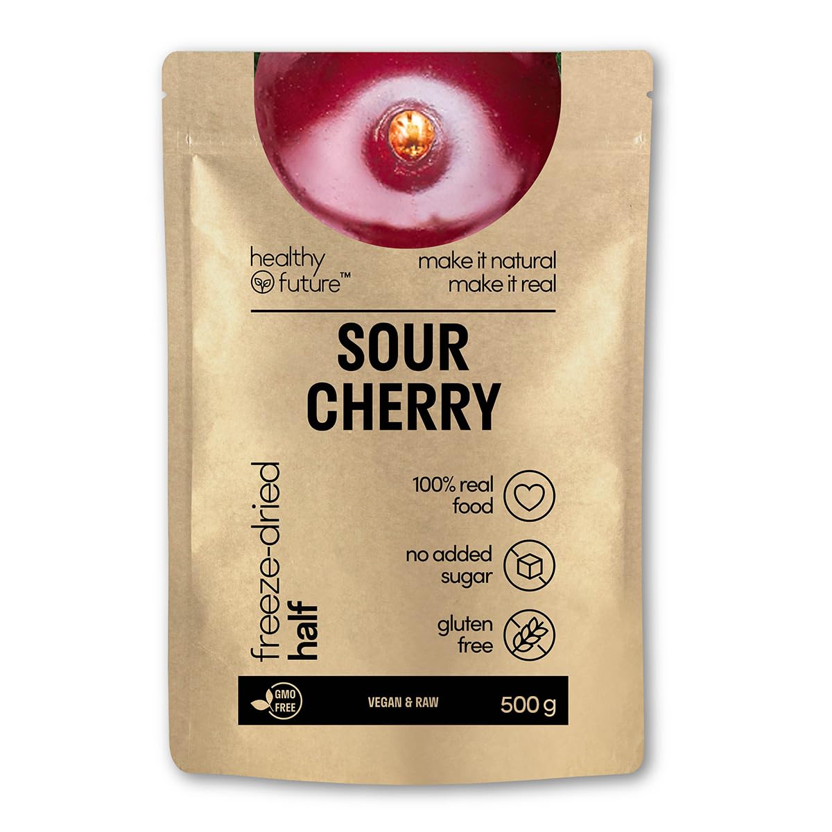 Healthy Future | Freeze Dried Sour Cherries 100% Natural, Gluten free, No added sugar, No preservatives, Healthy fruit snack (100g)