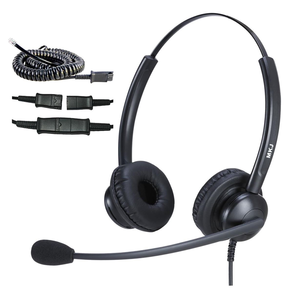 MKJ Cisco Headset for Office Phone Corded RJ9 Dual Ear Telephone Headset with Microphone Noise Cancelling Call Center Headset for Cisco CP-7841 7942G 7945G 7965G 7970G 7975G 7985G 8811 8861 8865 9971