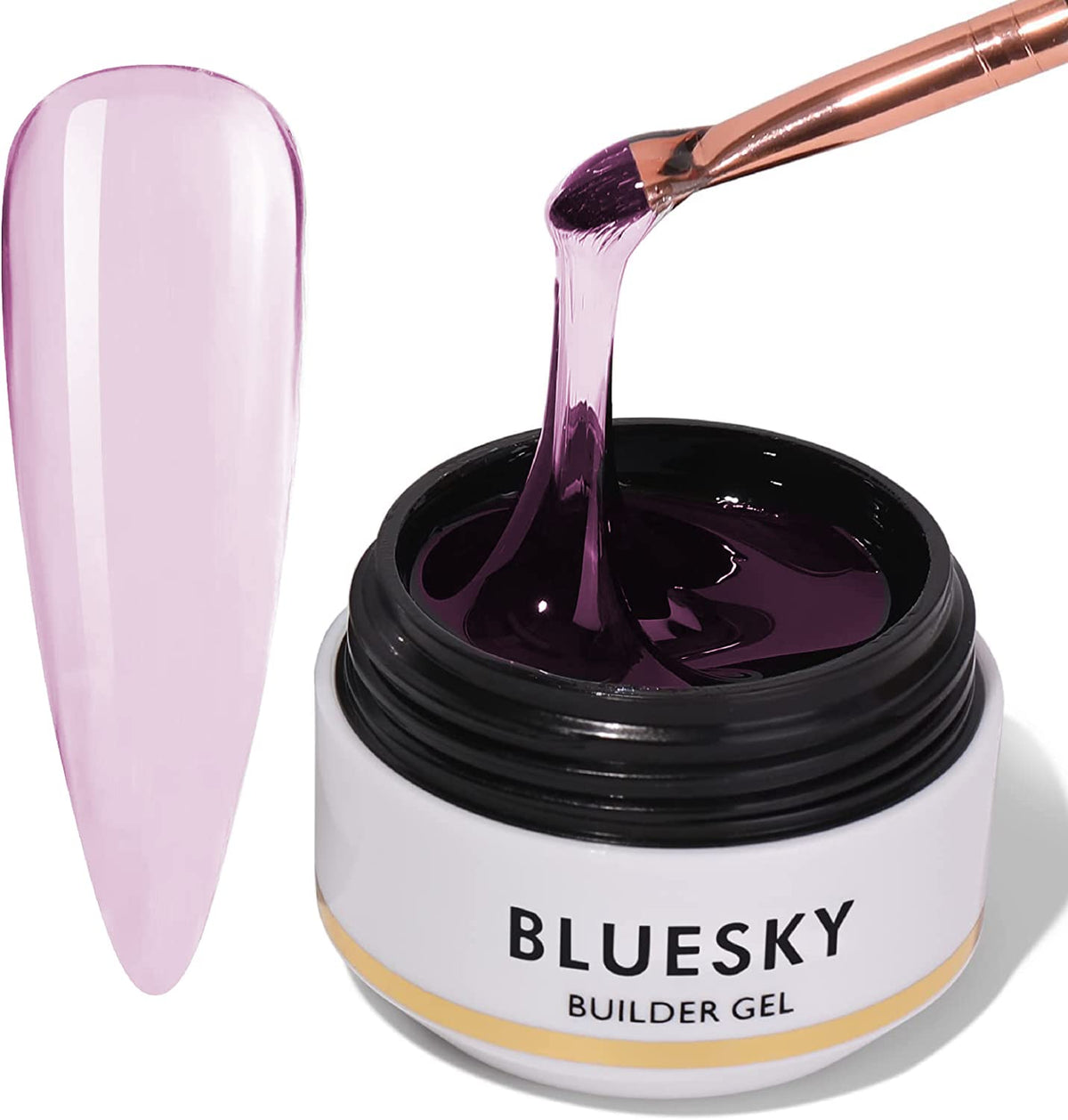 Bluesky Builder Gel For Nails and Nail Extensions, Nail Strengthener and Nail Repair, Soak Off - Soft Clear Pink, 15 ml (Requires Curing Under LED UV Lamp)
