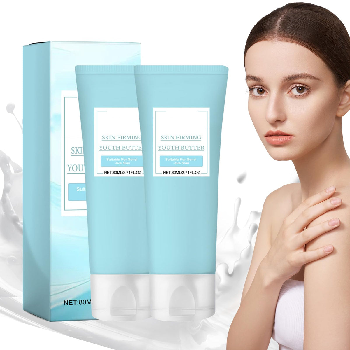 LuxeLift Skin Firming Youth Butter,Luxelift Skin Firming Body Butter,Luxelift Skin Firming Butter,Butter Anti Aging Moisturizer,Luxelift Skin Firming Cream for Body Loose Skin for Face Neck(2PCS)