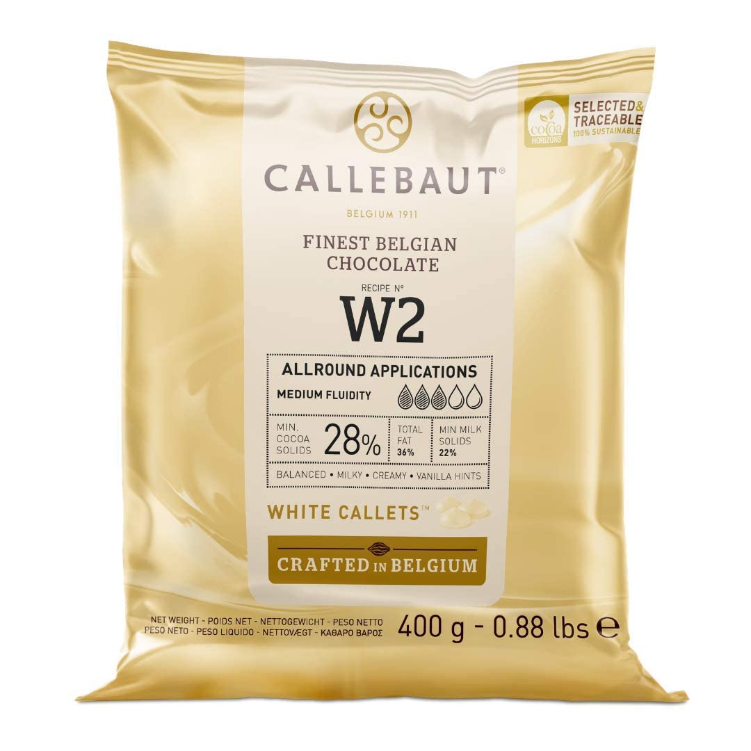 Callebaut NÂ° W2 Finest 28% Belgian White Chocolate Couverture (Callets), 400 g