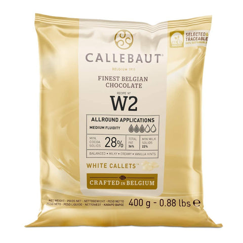 Callebaut NÂ° W2 Finest 28% Belgian White Chocolate Couverture (Callets), 400 g