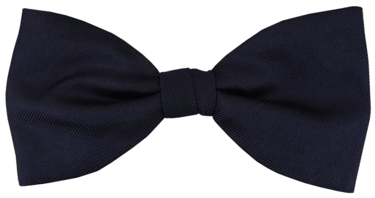 TigerTie Designer silk bow tie in marine black blue monochrome with schräger Rippe - bow tie 100% pure silk + Aufbewahrungsbox