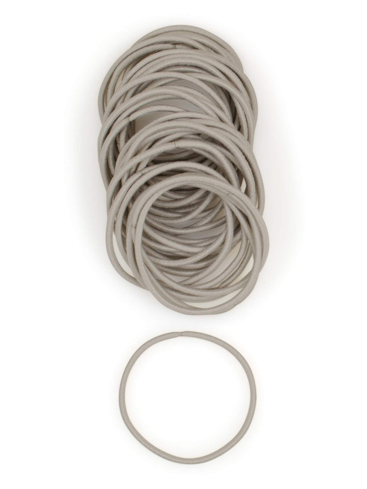 Heliums Thin Hair Bands - Ash Blonde - 2mm Hair Elastics for Fine Hair, 40 Count, 4.5cm Diameter, Medium Hold Hair Bobbles