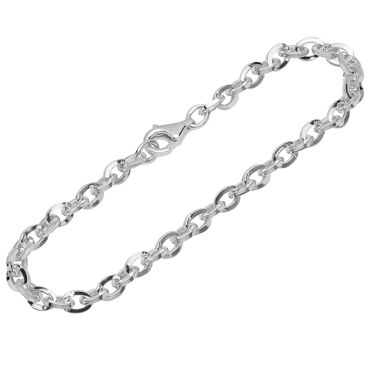 NKlaus bracelet 925 sterling silver 19cm anchor chain 4 edge ladies bracelet chain exquisite 12335