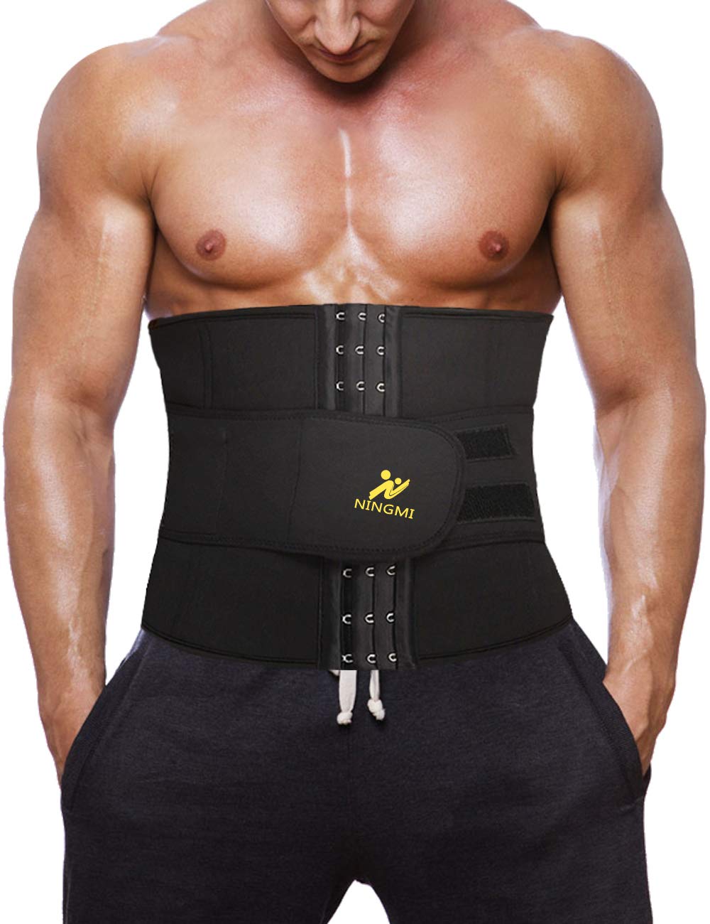 NINGMI Waist Trimmer Neoprene Sweat Belt Adjustable Waist Trainer Gym Fitness Sauna Slimming Belt