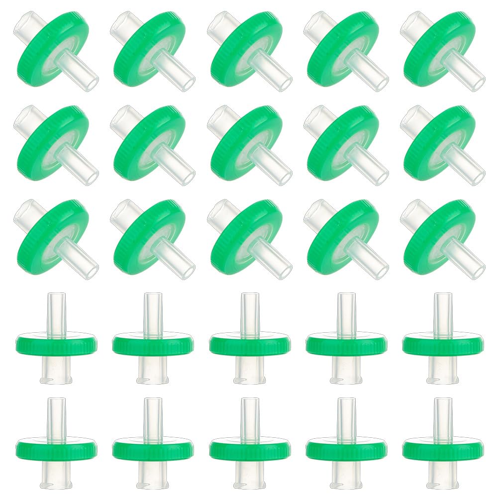 OLYCRAFT 100 Pcs Syringe Filters 13mm 0.22?m Syringe Filter Plastic Unsterilized Syringe Filters 4mm Inner Diameter 2mm Hole