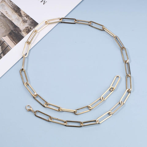 Yheakne Boho Link Chain Y Necklace Gold Chain Lariat Necklace Chunky Chain Drop Necklace Paperclip Statement Necklace Jewelry for Women and Girls