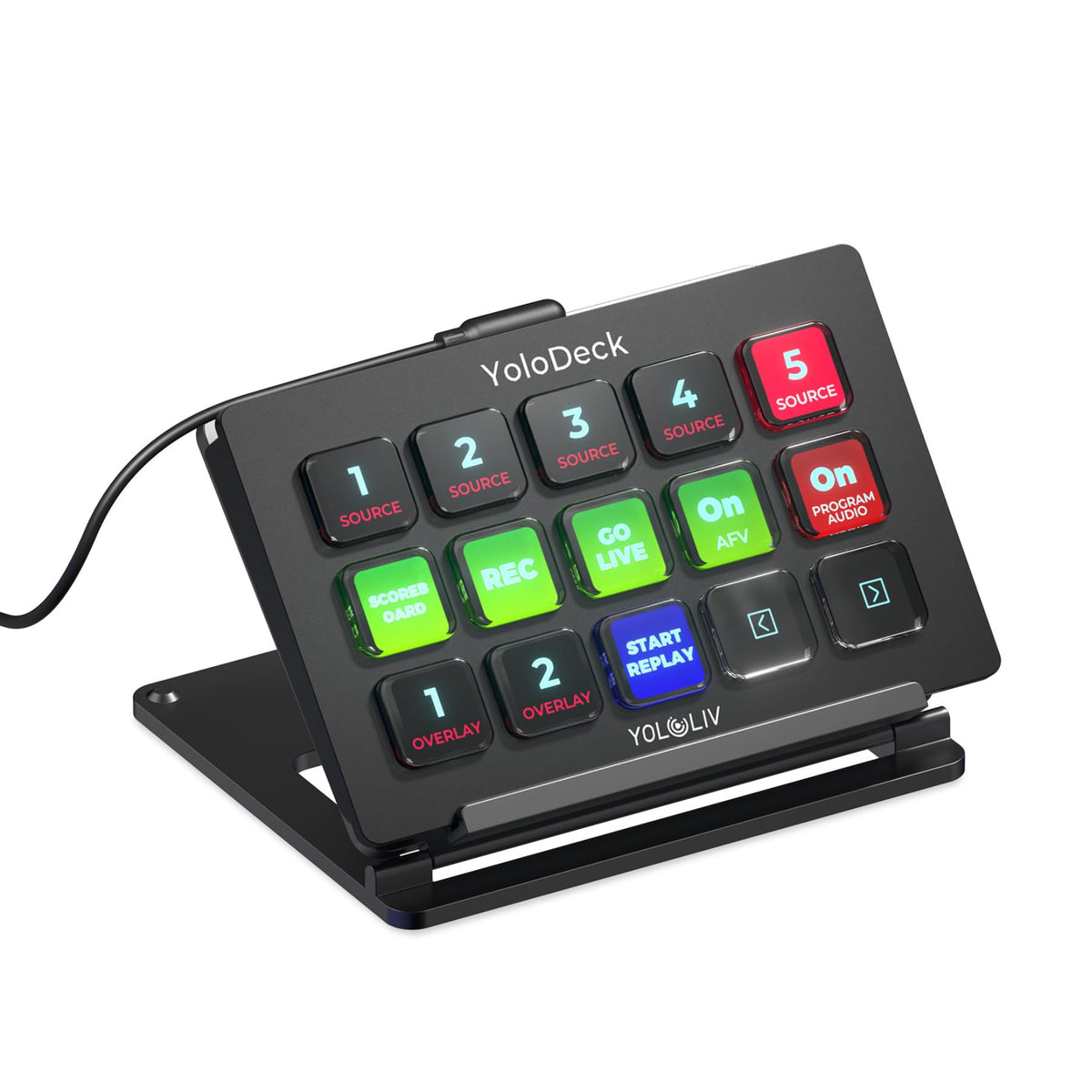 YoloLiv YoloDeck, Studio Controller Keyboard, 15 Customizable LCD Keys, Trigger Actions on YoloBox Ultra/YoloBox Pro