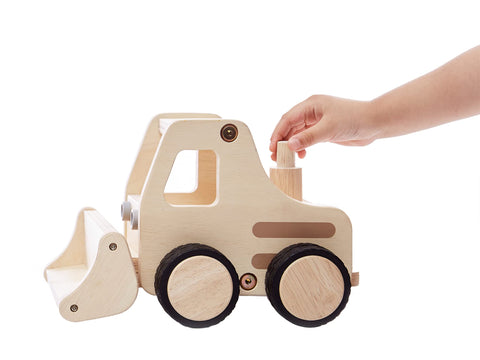 Guidecraft Wooden Front Loader: Vehicle Play Set, Kids learning and Educational Dramatic Play Toy