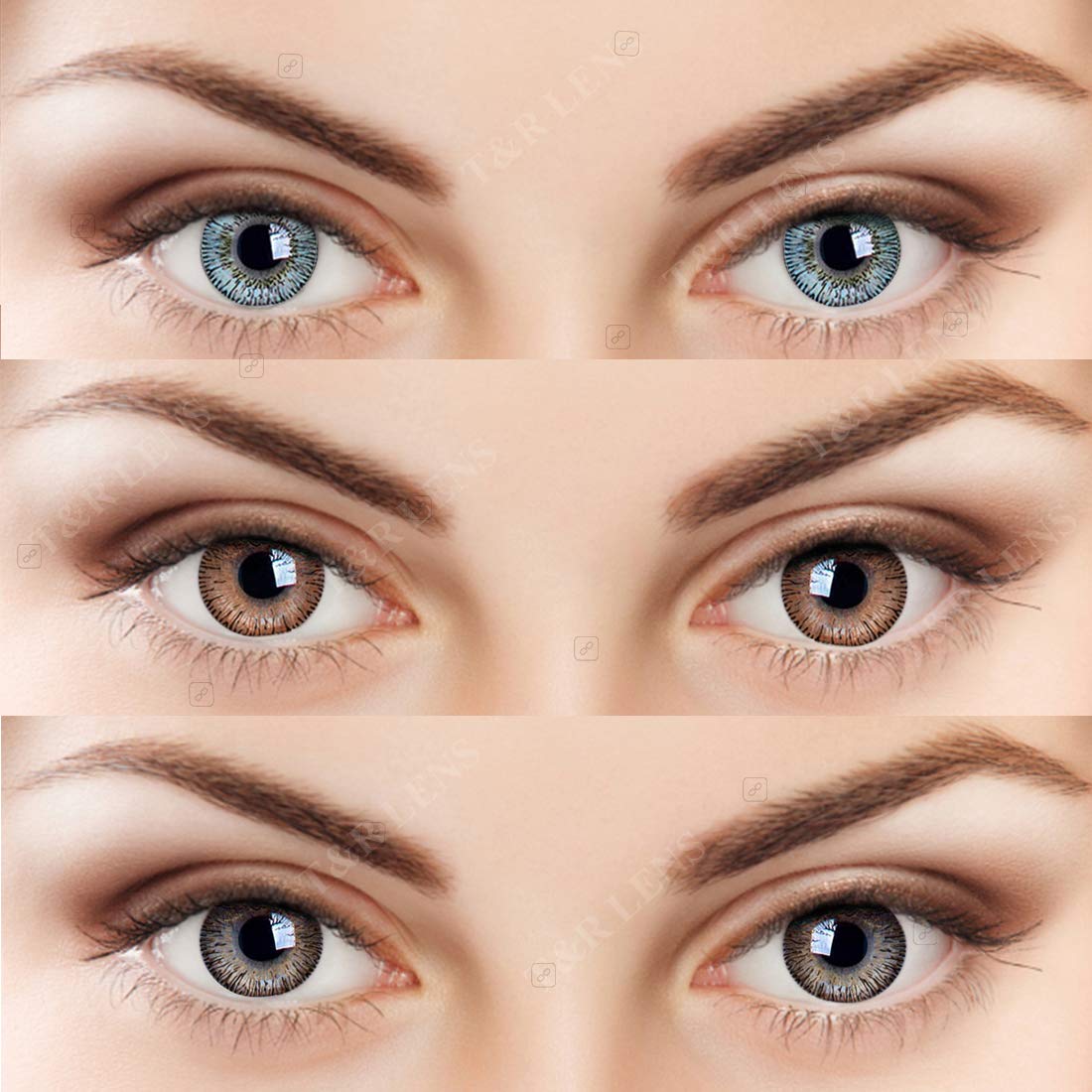Soft Eye Pack of 3 (Sky Blue,Honey & Brown) Monthly Color Contact Lenses (Zero Power) with Free Lens Solution & Lens Case
