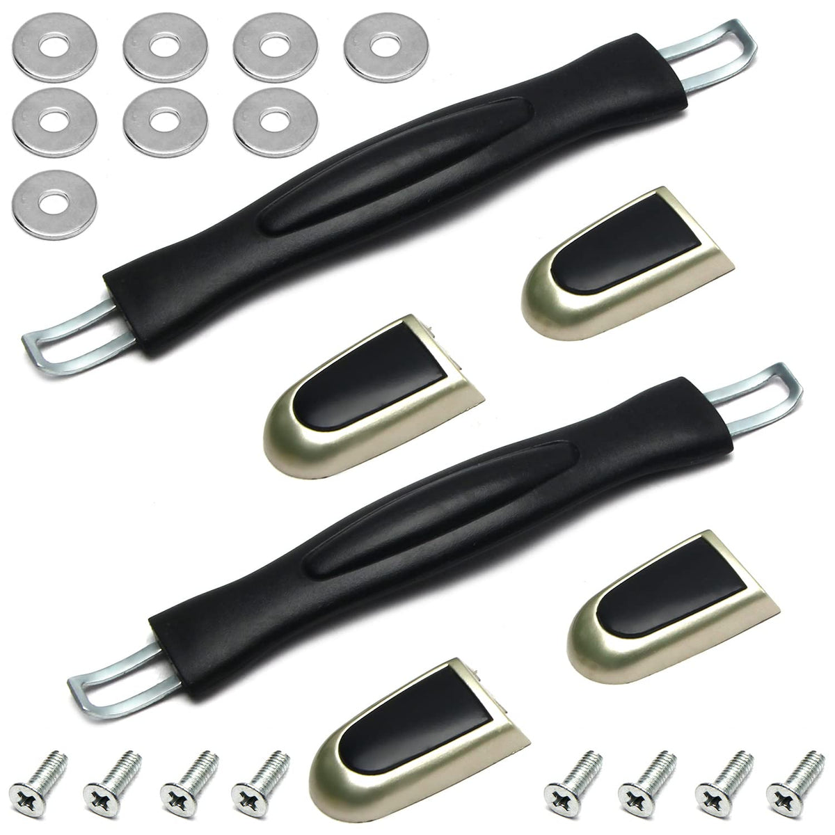 MroMax 2Pcs Luggage Handle 10.43" x 1.18" (L x W) Plastic Pull Handle Grip Replacement 265mm x 30mm for Luggage Suitcase Box Black Tone