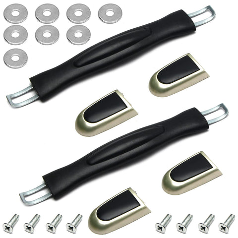 MroMax 2Pcs Luggage Handle 10.43" x 1.18" (L x W) Plastic Pull Handle Grip Replacement 265mm x 30mm for Luggage Suitcase Box Black Tone