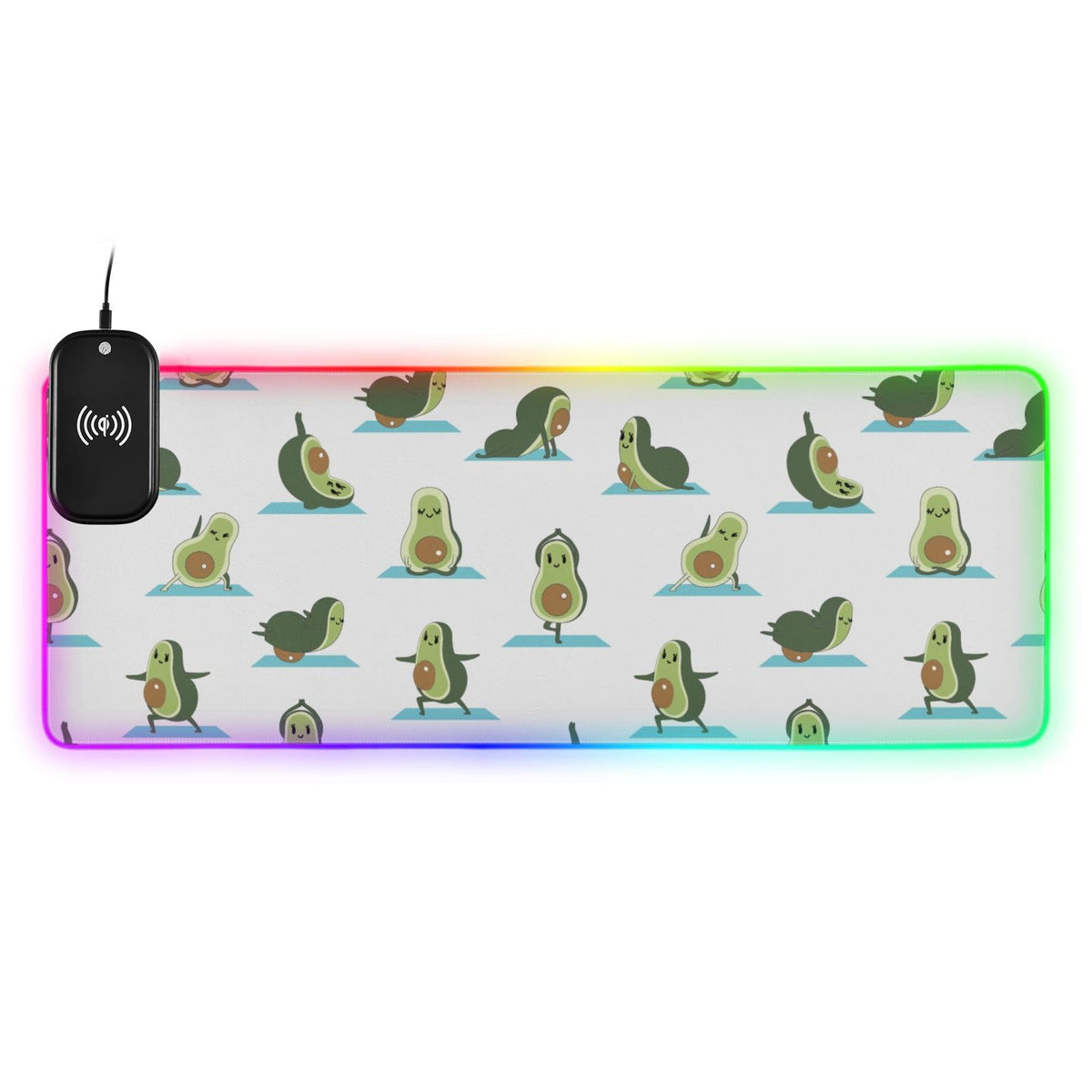 Avocado Wireless Charging Mouse Pad for Mobile Phone Extra Large Gaming Mousepad with 13 Lighting Modes Extended Desk Mat for Gaming MacBook PC Laptop Desk Home Office