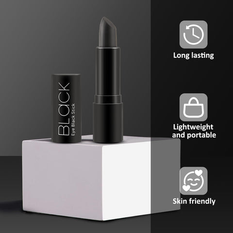 Boobeen Black Face Body Paint Stick, Eye Black Stick Easy to Color Black Face Lip Painting, Cream Eyeblack Stick for Sports Football Baseball Softball and Halloween Cosplay Party Makeup, Waterproof