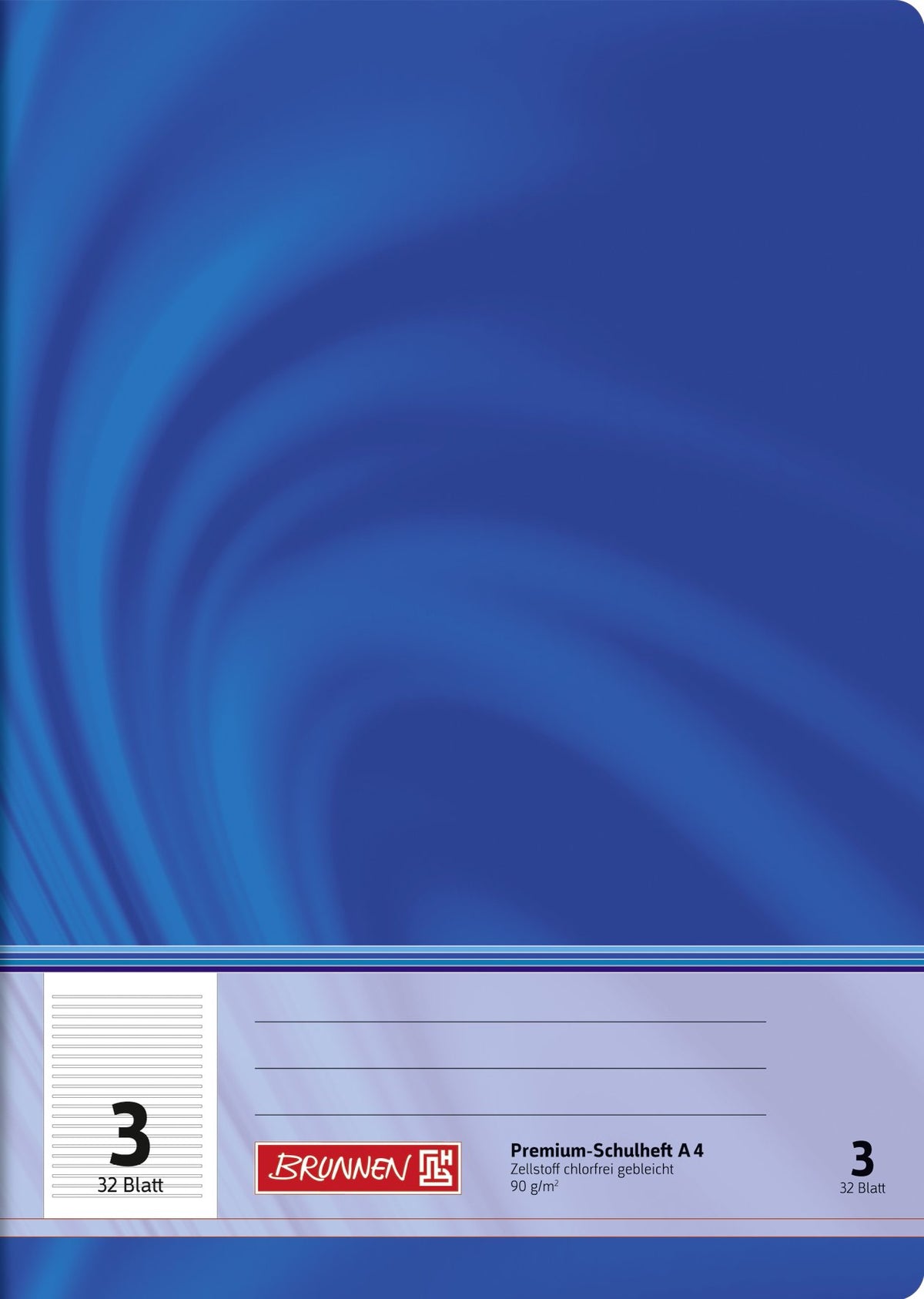 Brunnen 104440302 Exercise Book A4 Lined Glasses (32 Sheets Line Style 3, 3)