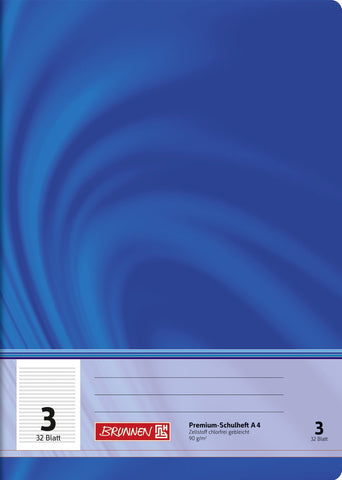 Brunnen 104440302 Exercise Book A4 Lined Glasses (32 Sheets Line Style 3, 3)