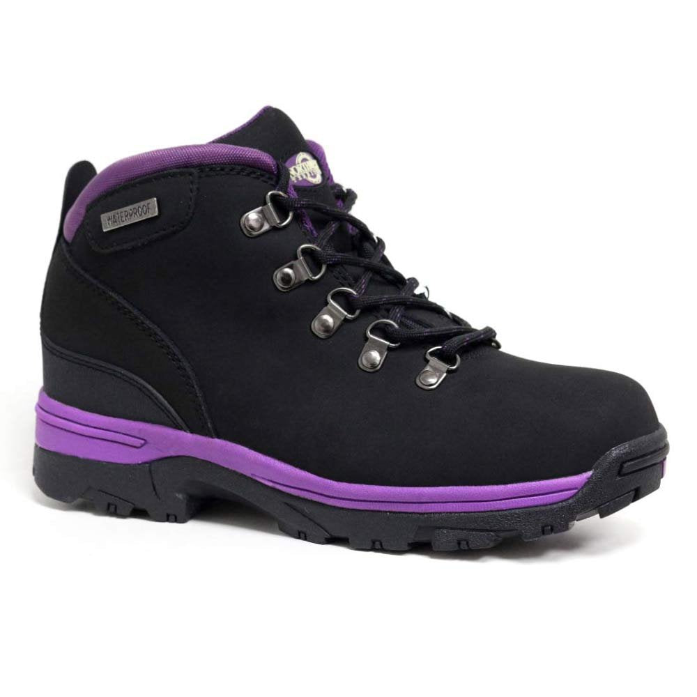 Northwest Territory Ladies Trek Lace Up Leather Upper Water Proof Walking/Hiking/Outdoor Trekking Boot (Black Purple, 8 UK, numeric_8)