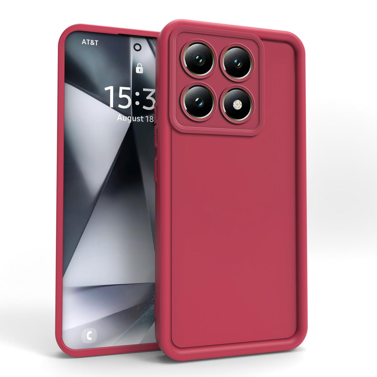 PanXCase Case for Xiaomi 14T - Silicone Fit Lightweight Slim Soft Elegant Design, Camera Protection Shockproof Ultra Thin Bumper Cover (Wine Red)