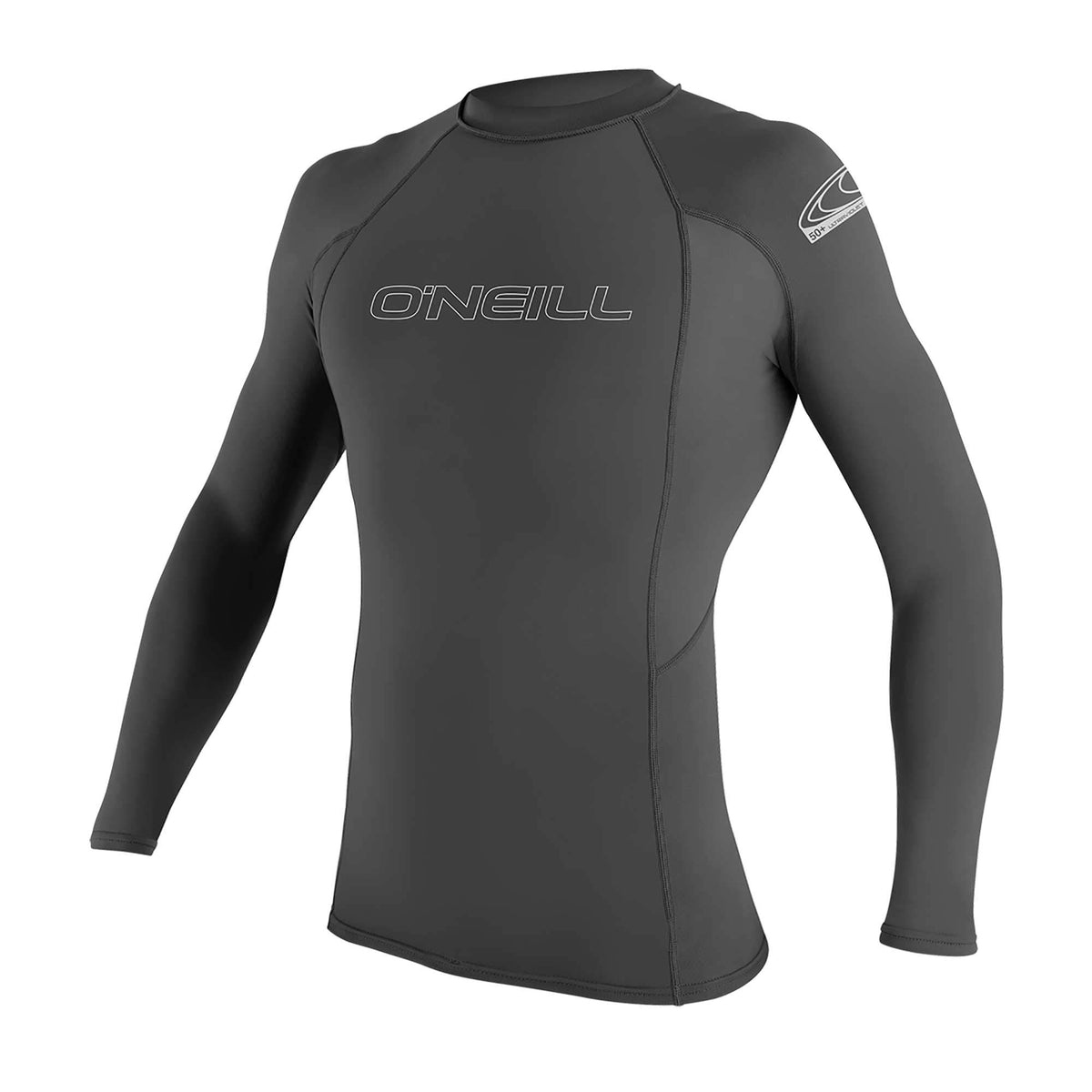 O'Neill Men's Basic Skins UPF 50+ Long Sleeve Rash Guard, Graphite, XX-Large