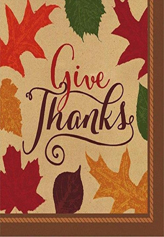 Amscan Autumn Traditions Thanksgiving Party Paper Beverage Napkins, Brown, 5" x 5"