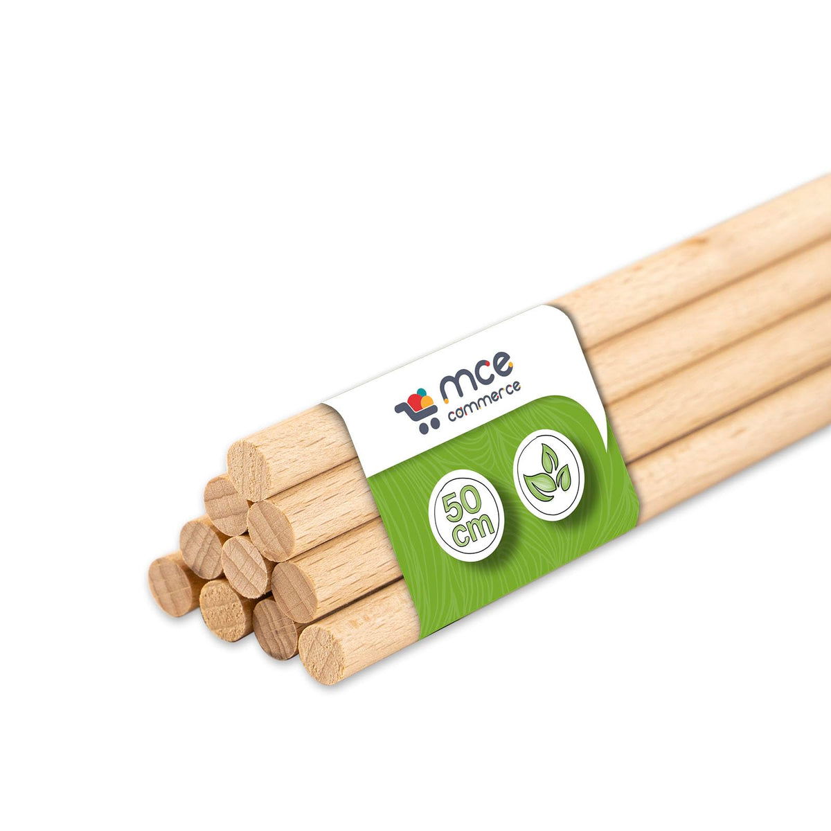 Wooden Rods, Round, Natural, Diameter 8 mm, Length 50 cm, Pack of 10, for Crafts, Model Making, DIY Crafts