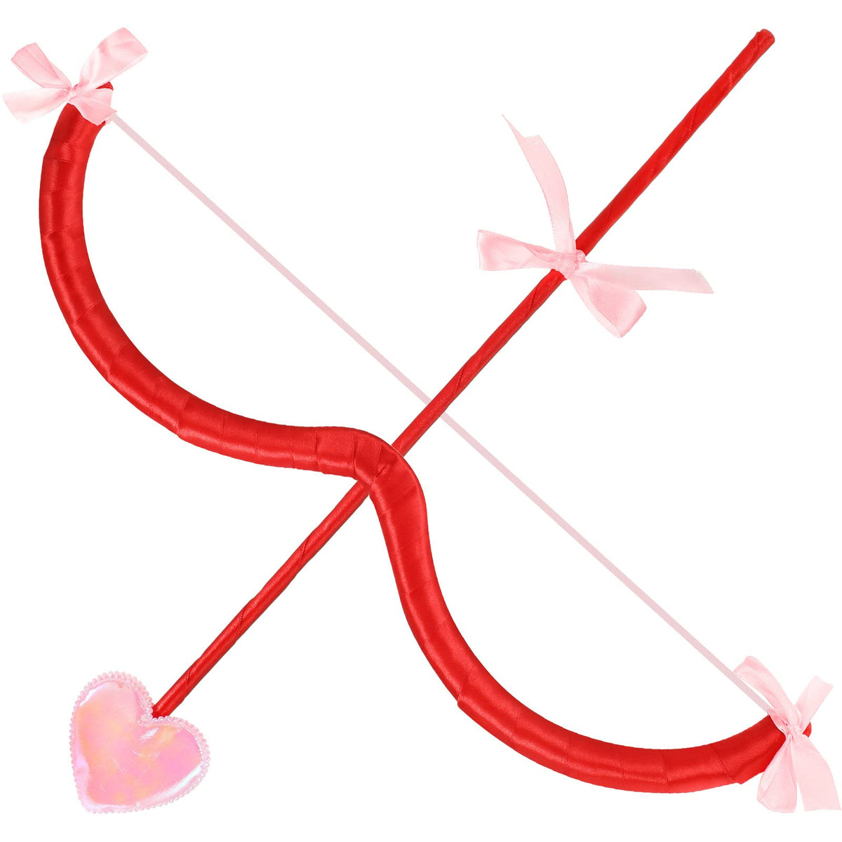 Halloween Cupid Bow and Arrow Cupid Accessories Heart Shape Bow Knot Cupid Halloween Costume for Women Men (Red), Red, about 40 cm/ 15.75 inches