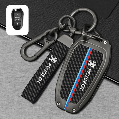RiJpex Car key shell,Compatible with Peugeot 3008 508 4008 2008 5008 301,Car Key Cover,A-black