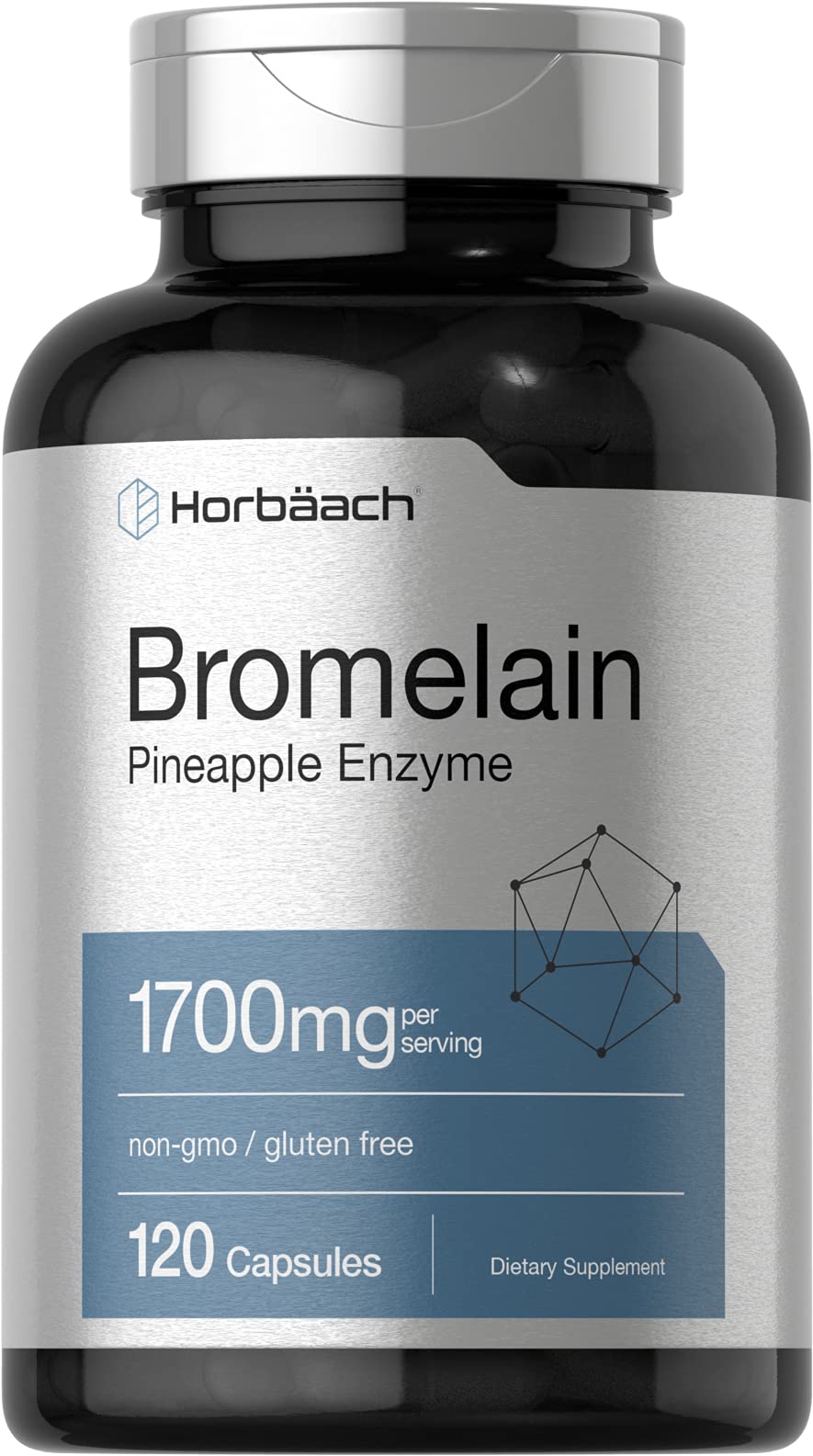 HorbÃ¤ach Bromelain 1700 mg | 120 Capsules | Supports Digestive Health | Pineapple Enzyme Supplement | Non-GMO, Gluten Free