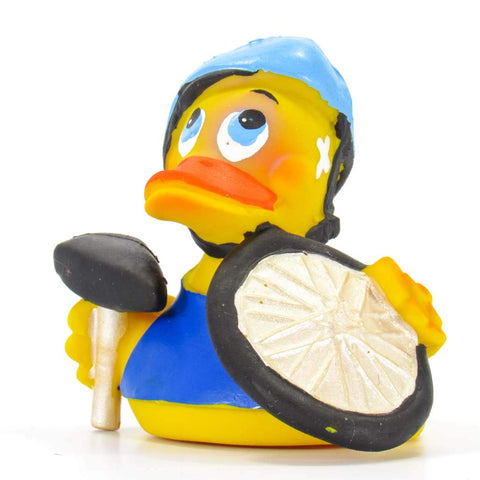 Biker Cyclist Crash Rubber Duck Bath Toy | All Natural, Organic, Eco Friendly, Squeaker | Imported from Barcelona, Spain