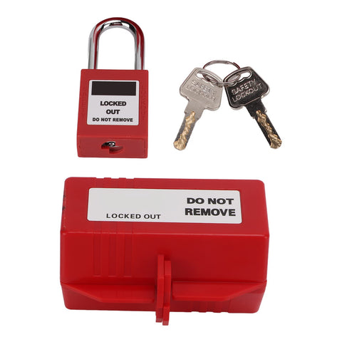 CHICIRIS Electrical Lockout Tagout Kit, Impact Resistant Thicker Plug Lockout Temperature Resistance with 38mm Padlock for Industrial Chemical Electric Power