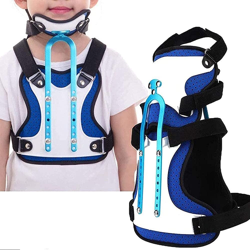 ADITAM Head and Neck Chest Orthosis for Kids Adjustable U Traction Neck Brace Cervical Collar Fixed Traction Braces Cervical Surgery Rehabilitation Device Double the comfort