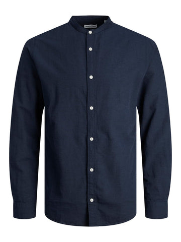 JACK & JONES Men's Jjelinen Band Shirt Ls Sn Trouser, Blazer Navy, L