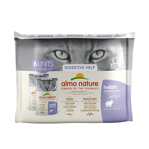 almo nature Functional Intestinal Help Wet Cat Pouch Sensitive Multipack 6x70g (Packaging may vary)