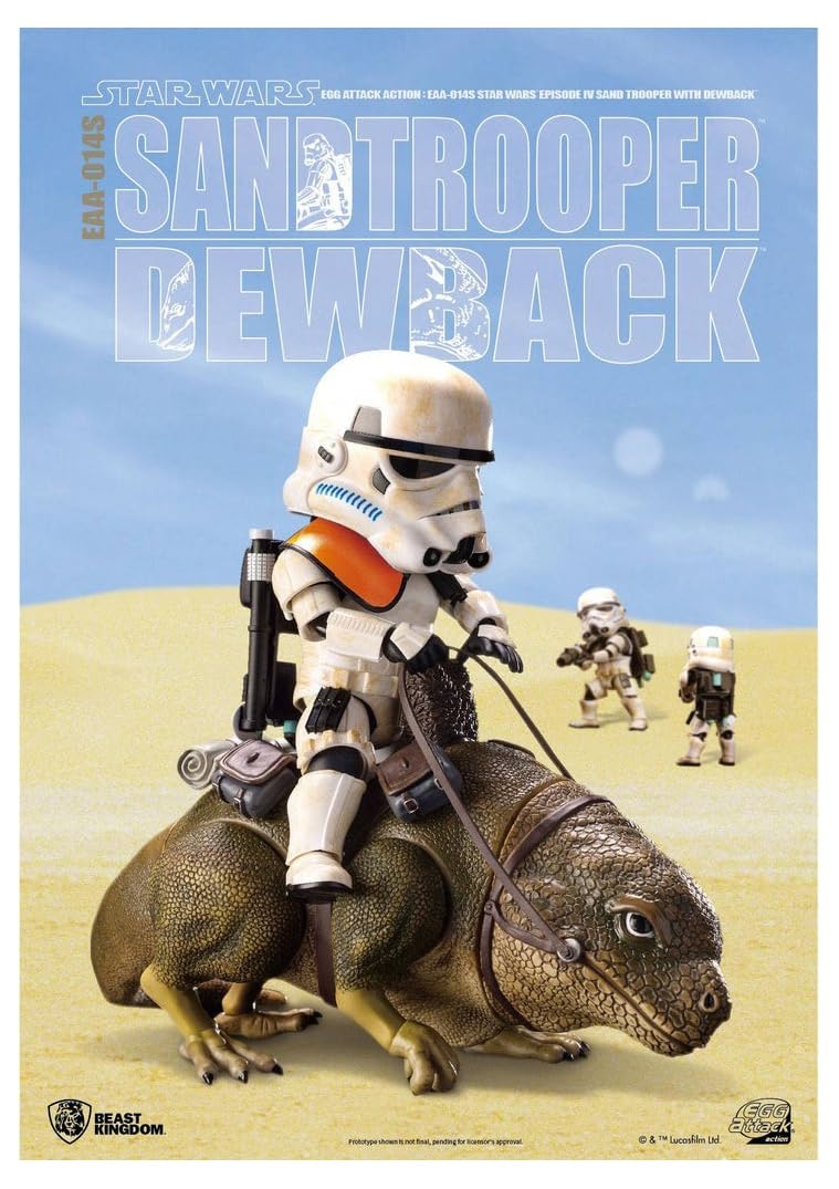 Beast Kingdom Star Wars: A New Hope: Dewback and Sandtrooper EAA-014S Egg Attack Action Figure, Multicolor, 6 inches