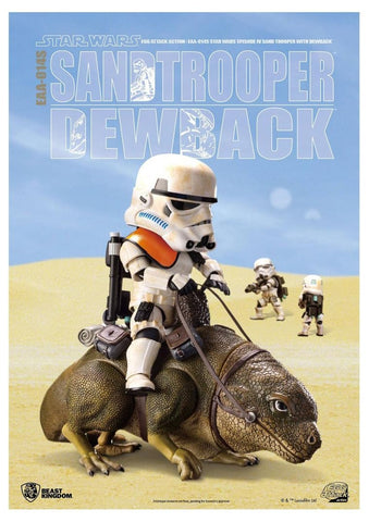 Beast Kingdom Star Wars: A New Hope: Dewback and Sandtrooper EAA-014S Egg Attack Action Figure, Multicolor, 6 inches