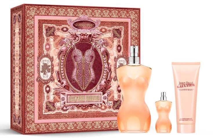 Jean Paul Gaultier Classic Lot 3-pcs Gift set for Women (Eau de Toilette spray 3.3 fl oz + Body Lotion 2.5 fl oz + Eau de Toilette Spray 0.2 fl oz)