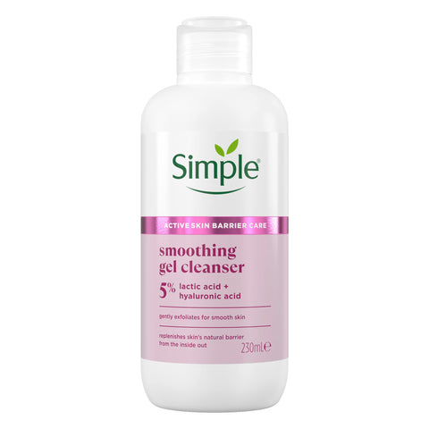 Simple Smoothing Gel Cleanser with 5 Percent AHA and Hyaluronic Acid 230 ml