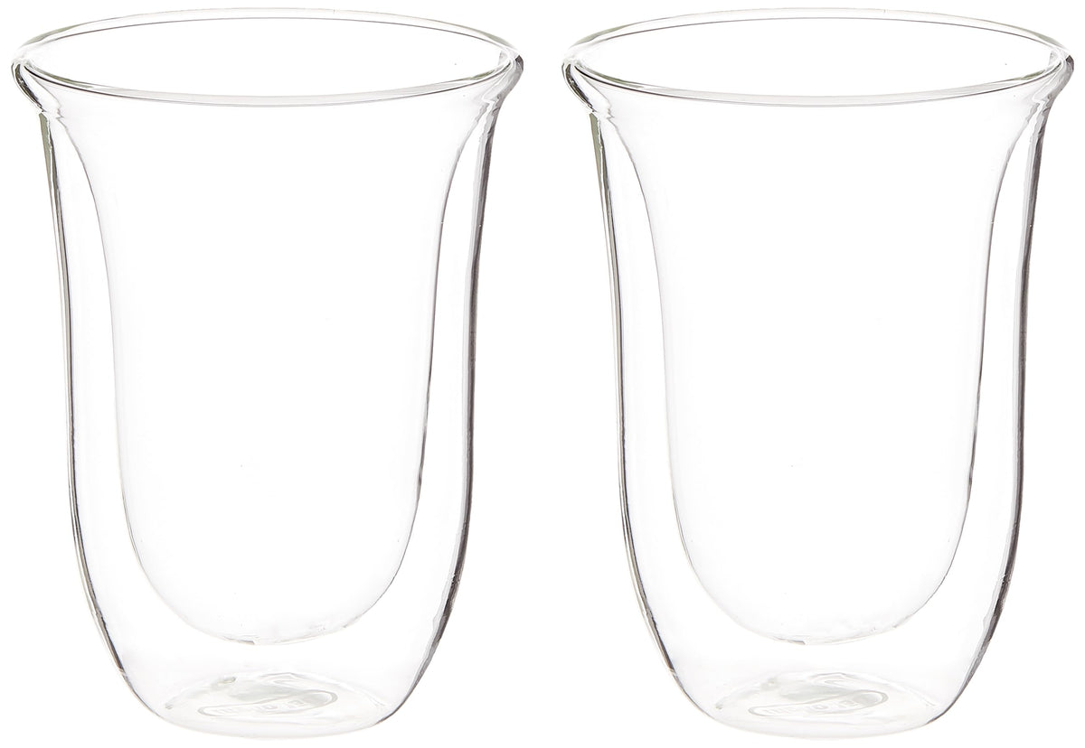 Delonghi 5513214611 Latte Macchiato Thermo Glasses - Pack of 2,Transparent