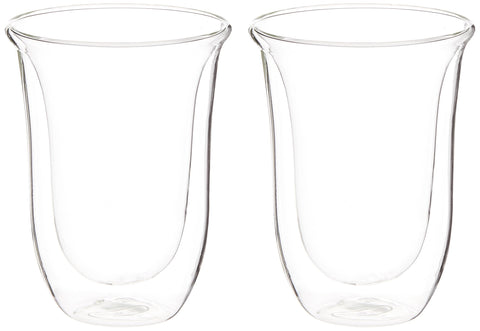 Delonghi 5513214611 Latte Macchiato Thermo Glasses - Pack of 2,Transparent