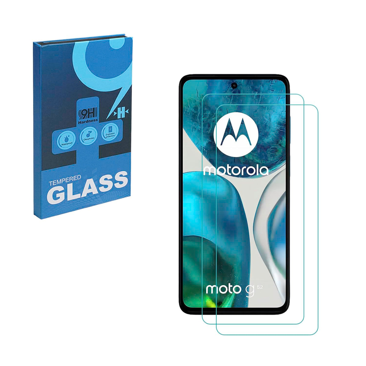 HYGMOCC Designed for Motorola MOTO G52 / MOTO G82 Tempered Glass Screen Protector, Anti-Scratch, Bubble-Free, 9H Hardness, Case Friendly (Pack of 2)